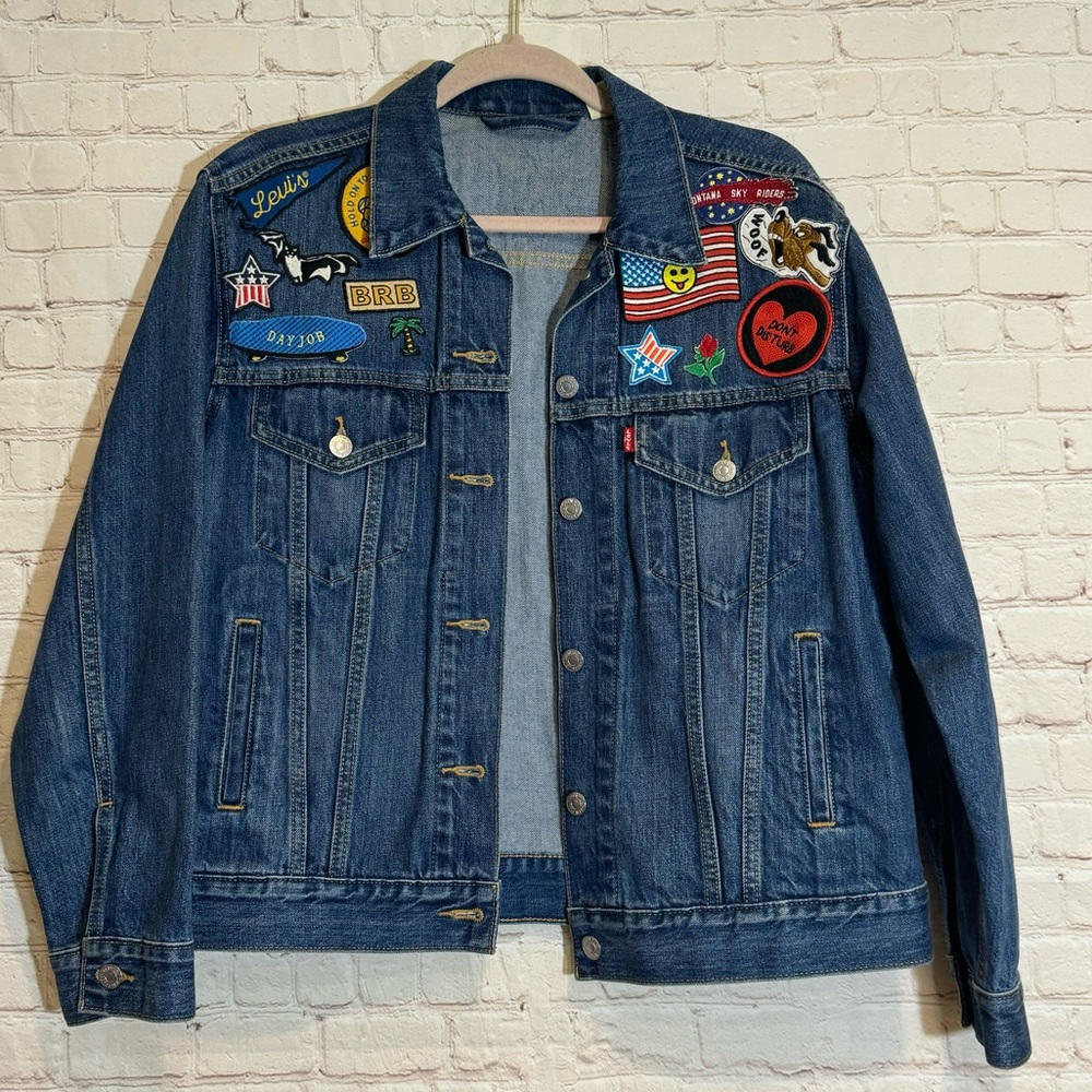 LEVI’S Ex-Boyfriend Patchwork Trucker Jean Jacket